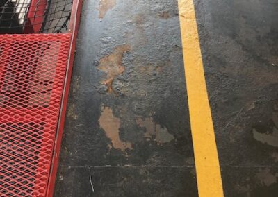 valvoline damaged flooring before epoxy