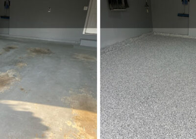 before and after epoxy flooring